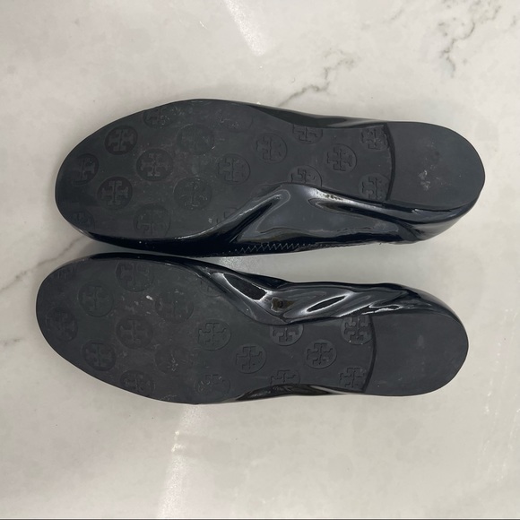 TORY BURCH Black Patent Leather Ballet Flats Sz 8 - Picture 5 of 7
